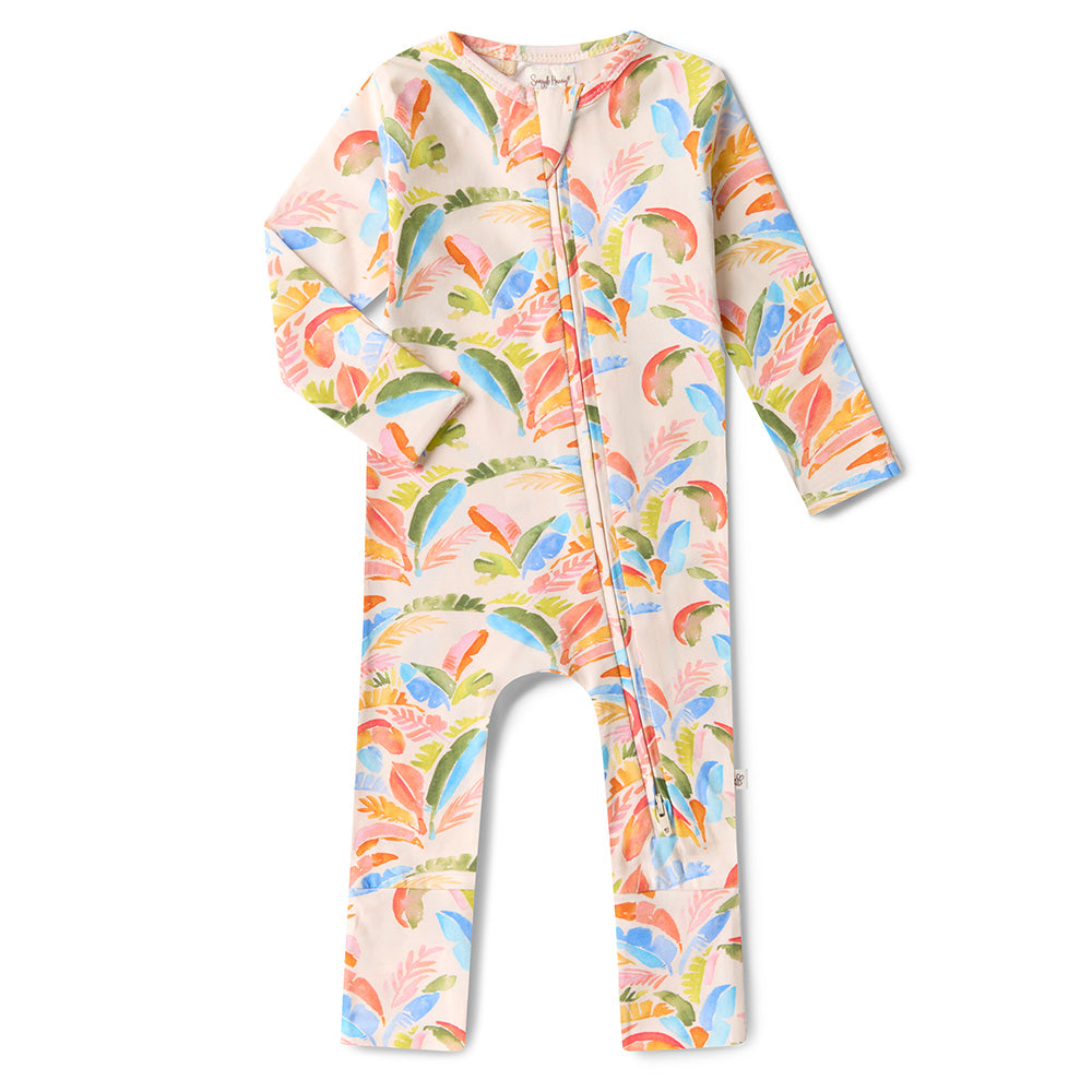 Summer Palm Organic Snugglesuit Convertible Romper - View 2