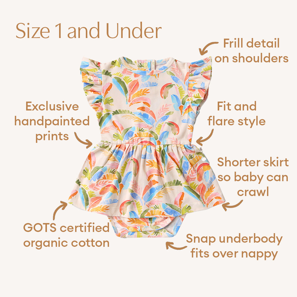 Summer Palm Short Sleeve Organic Dress - View 4