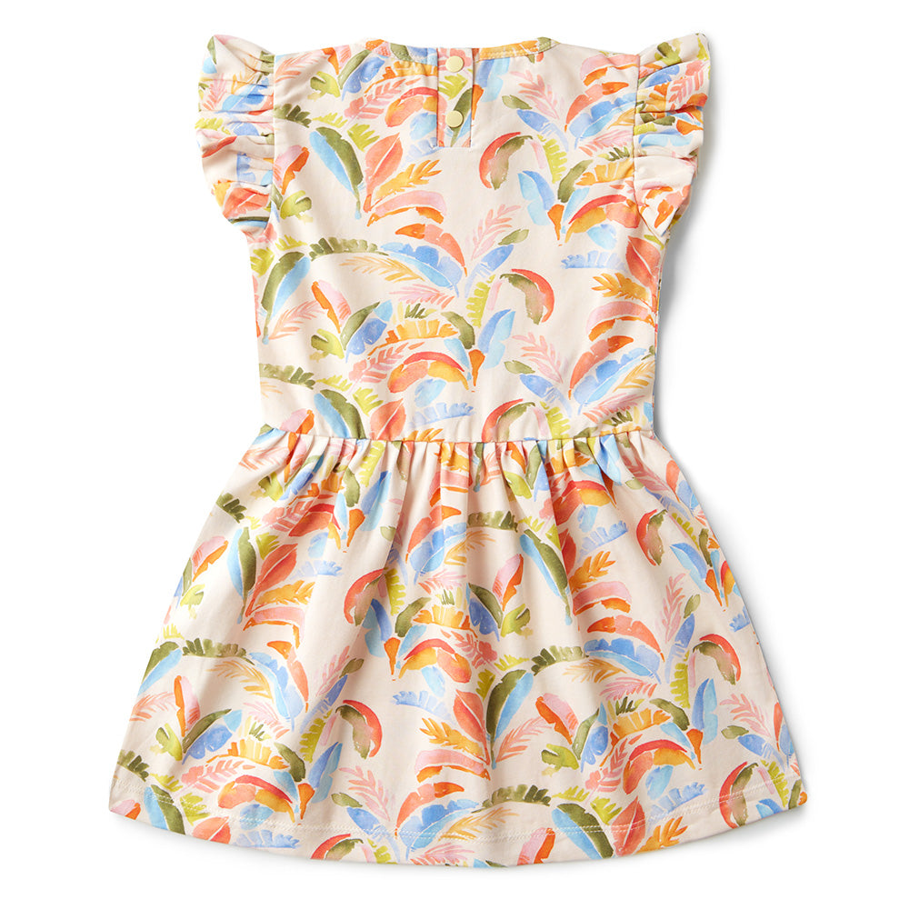 Summer Palm Short Sleeve Organic Dress - View 16