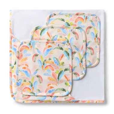 Summer Palm Organic Baby Towel & Wash Cloth Set | Snuggle Hunny