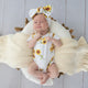 Sunflower Short Sleeve Organic Kimono Bodysuit - Thumbnail 4