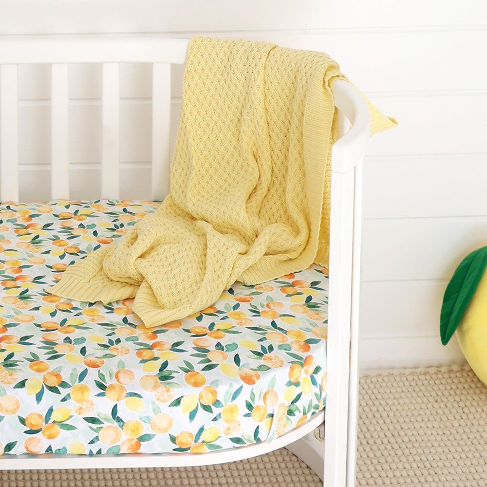 Sunlight Diamond Knit Organic Baby Blanket - View 1