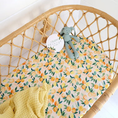 Sunny Citrus Organic Bassinet Sheet / Change Pad Cover | Snuggle Hunny