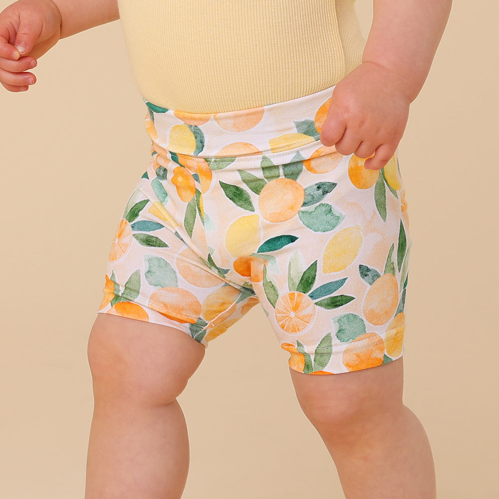 Sunny Citrus Organic Bike Shorts - View 3