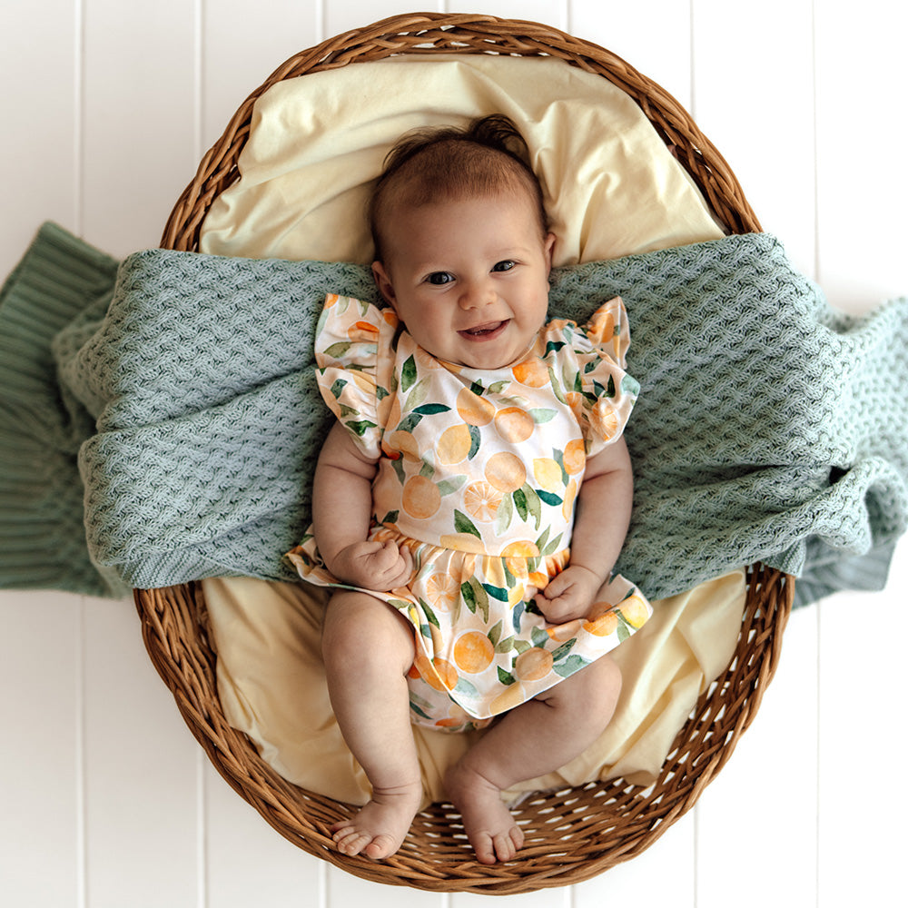 Sunny Citrus Short Sleeve Organic Dress - View 12