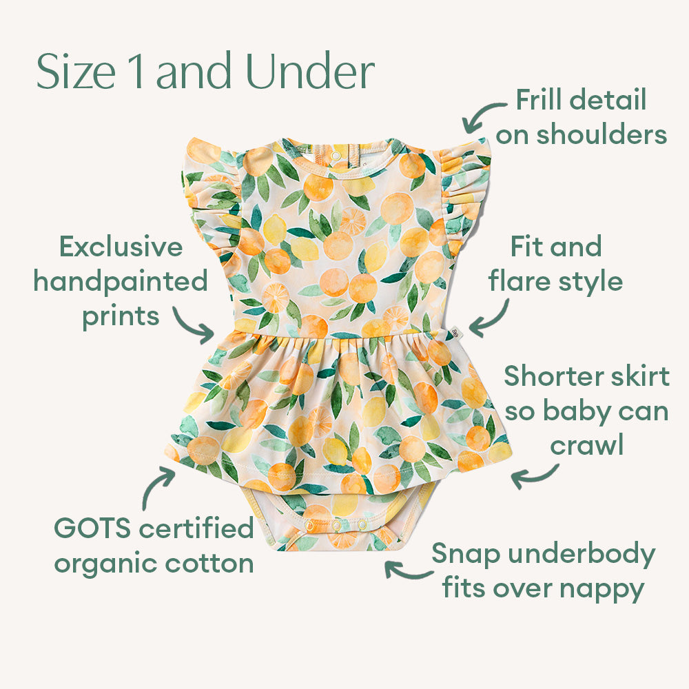 Sunny Citrus Short Sleeve Organic Dress - View 4