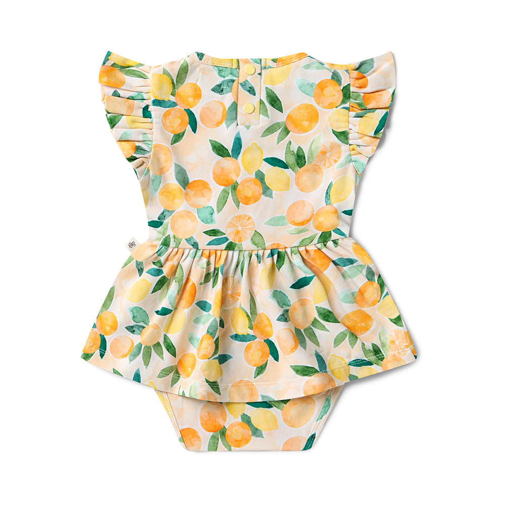 Sunny Citrus Short Sleeve Organic Dress - View 8