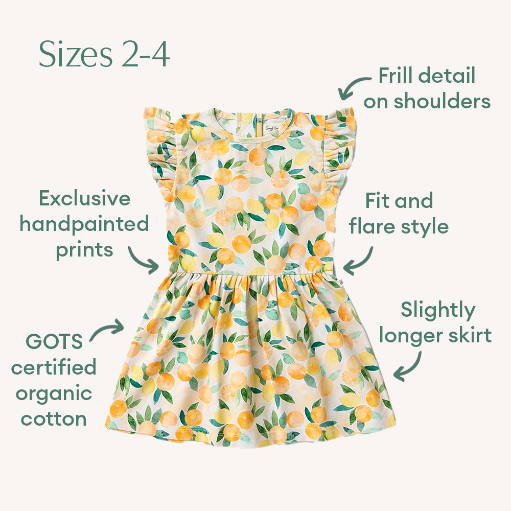 Sunny Citrus Short Sleeve Organic Dress - View 5