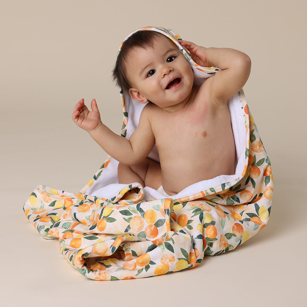 Sunny Citrus Organic Baby Towel & Wash Cloth Set - View 5
