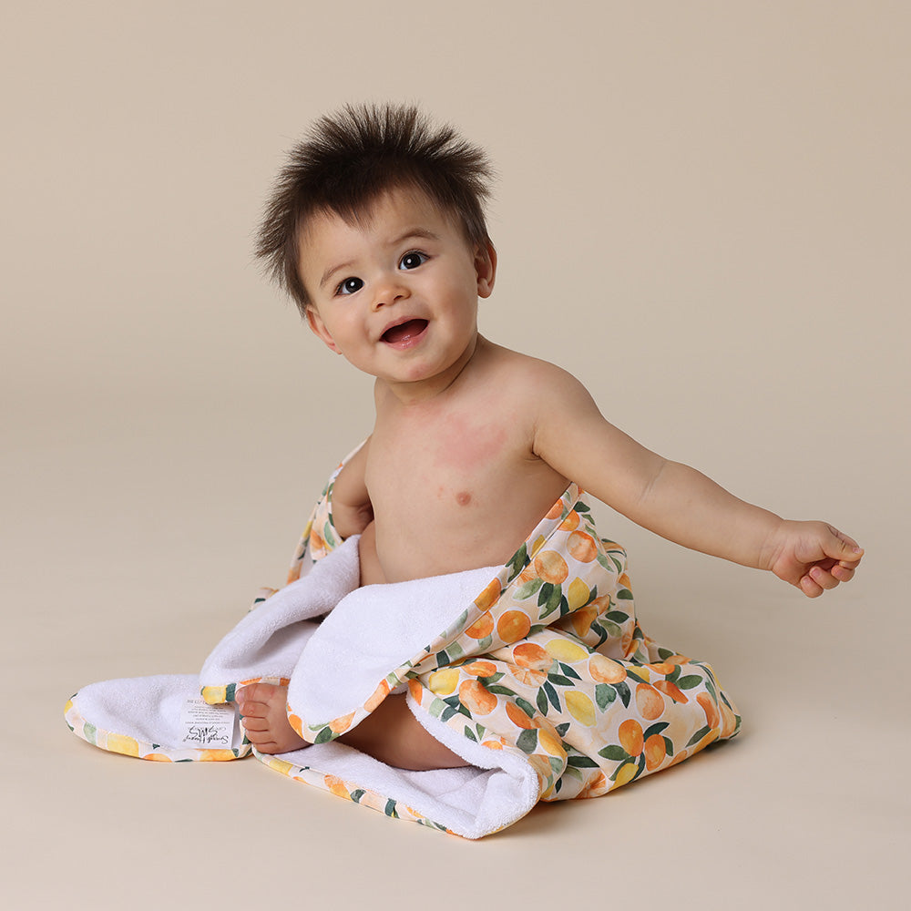 Sunny Citrus Organic Baby Towel & Wash Cloth Set - View 8