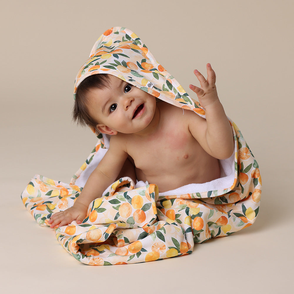 Sunny Citrus Organic Baby Towel & Wash Cloth Set - View 3