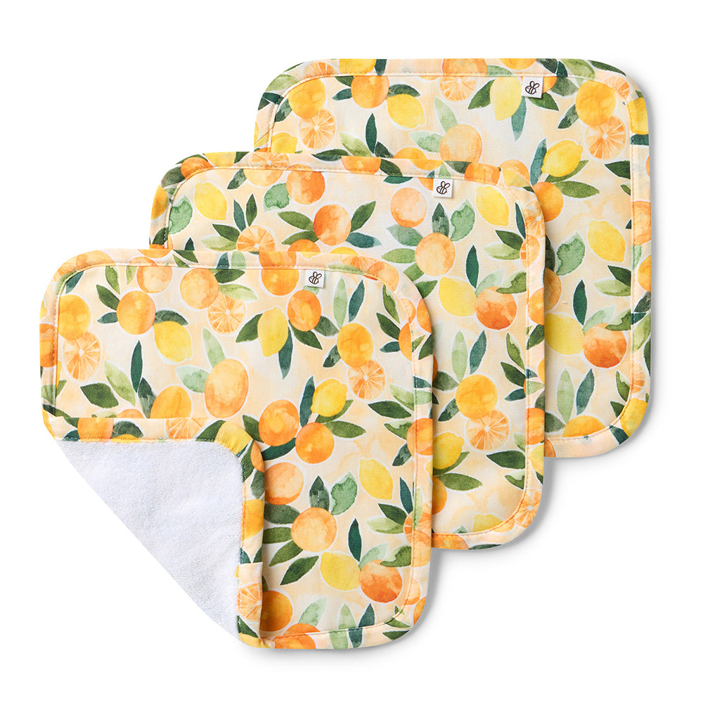 Sunny Citrus Organic Baby Towel & Wash Cloth Set - View 7