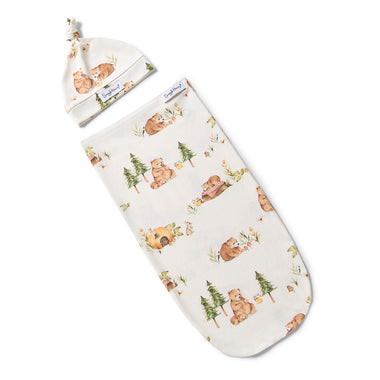 Bears Organic Snuggle Swaddle & Beanie Set | Snuggle Hunny