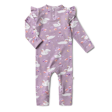 Swan Lake Organic Growsuit with Frill | Snuggle Hunny