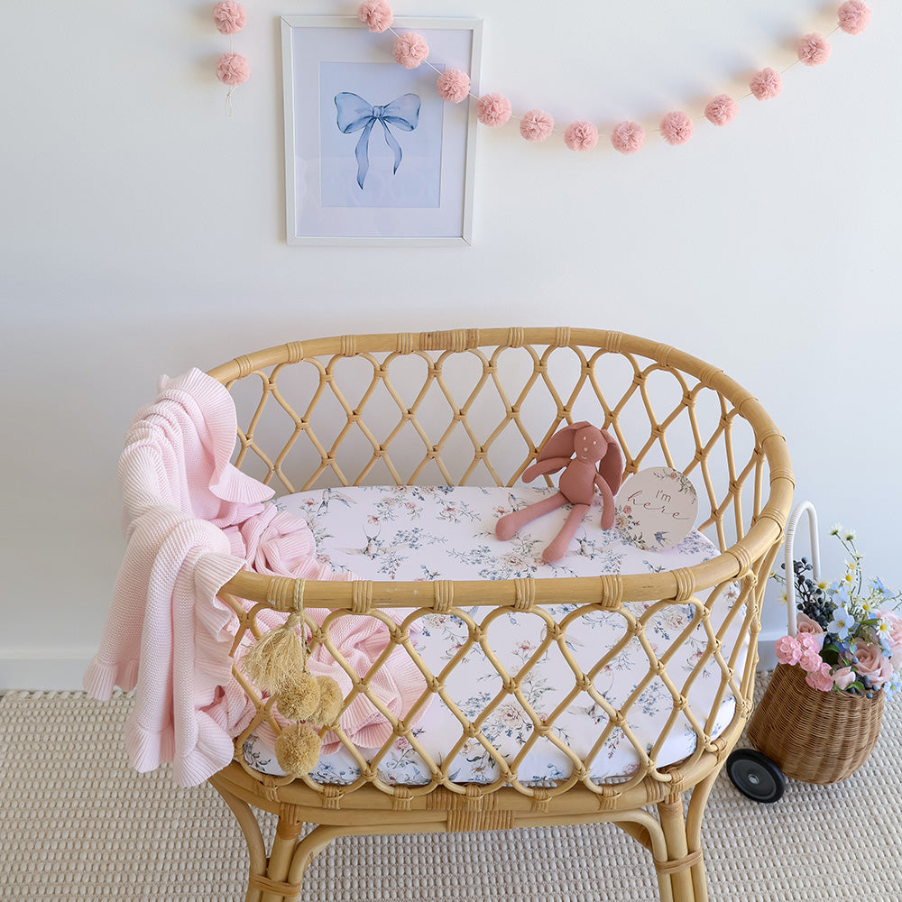 Sweet Swallows Organic Bassinet Sheet / Change Pad Cover - View 4