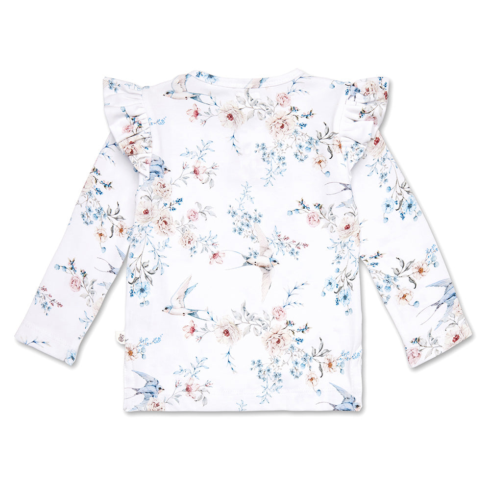 Sweet Swallows Organic Long Sleeve Top with Frill - View 5