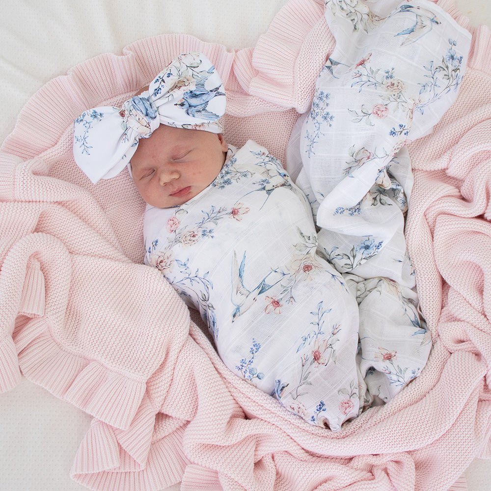 Sweet Swallows Organic Muslin Wrap - View 4