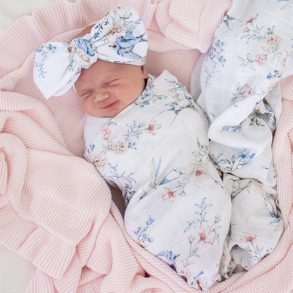 Sweet Swallows Organic Muslin Wrap - View 1