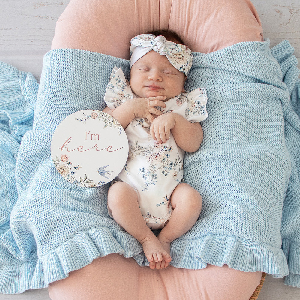 Sweet Swallows Short Sleeve Organic Bodysuit with Frill - View 10