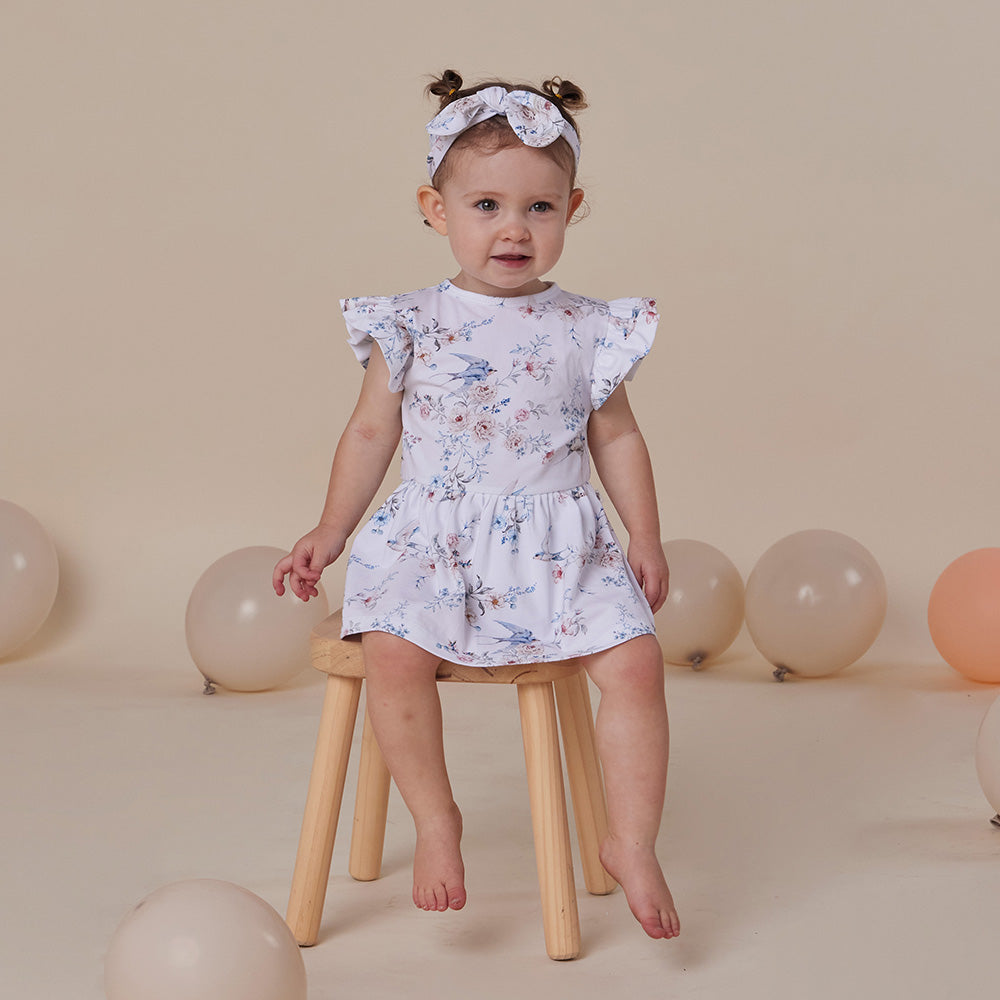 Sweet Swallows Short Sleeve Organic Dress - View 4