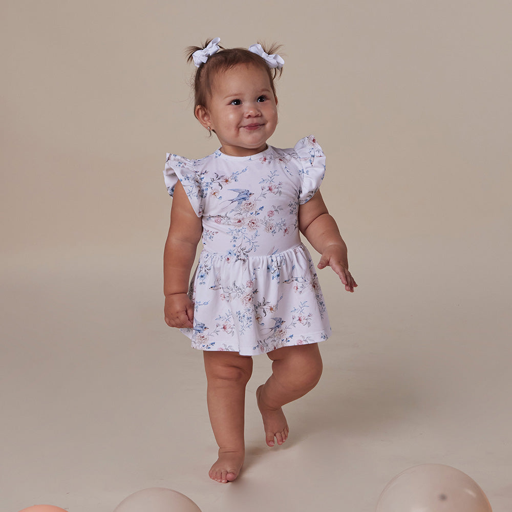 Sweet Swallows Short Sleeve Organic Dress - View 1