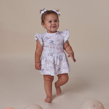 Sweet Swallows Short Sleeve Organic Dress | Snuggle Hunny