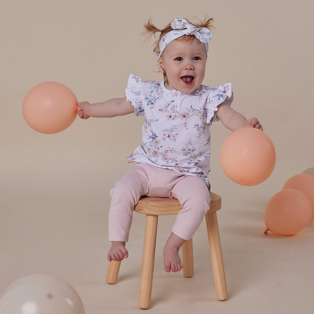 Baby Pink Organic Pants with Frill - View 9