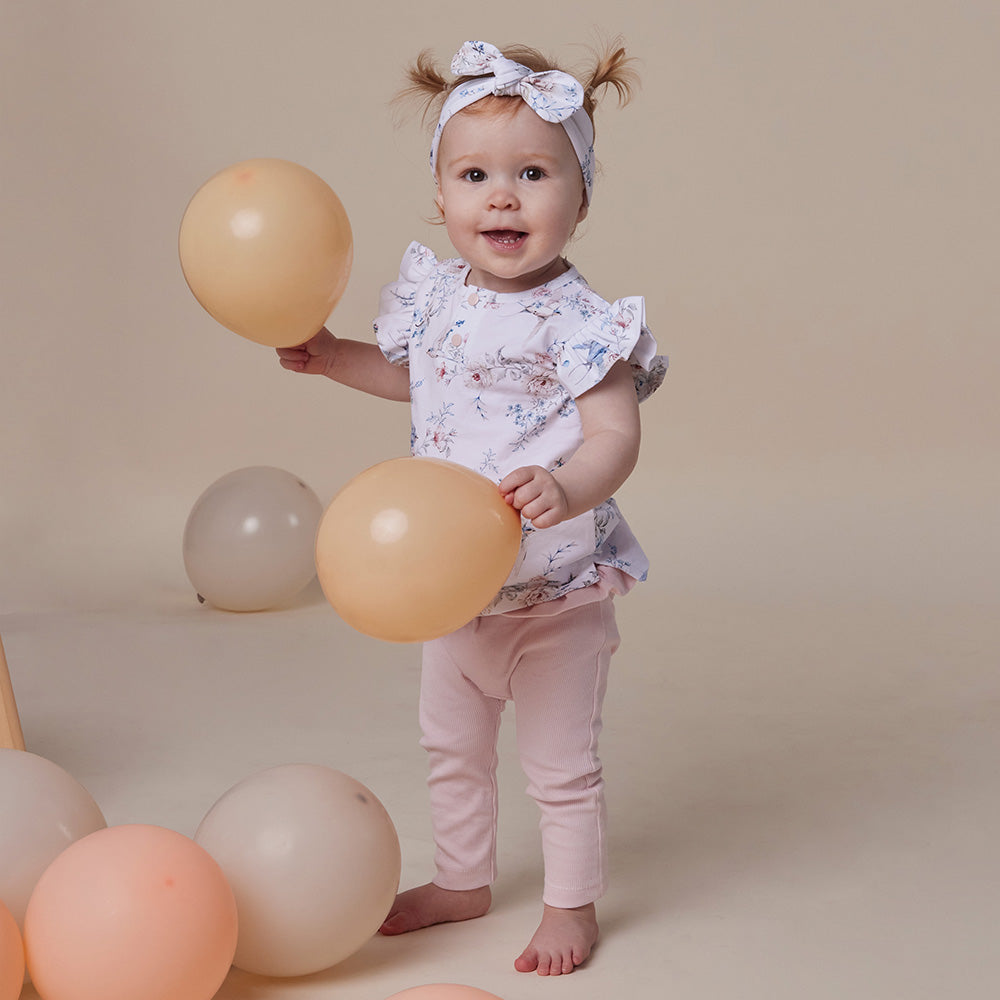 Baby Pink Organic Pants with Frill - View 6