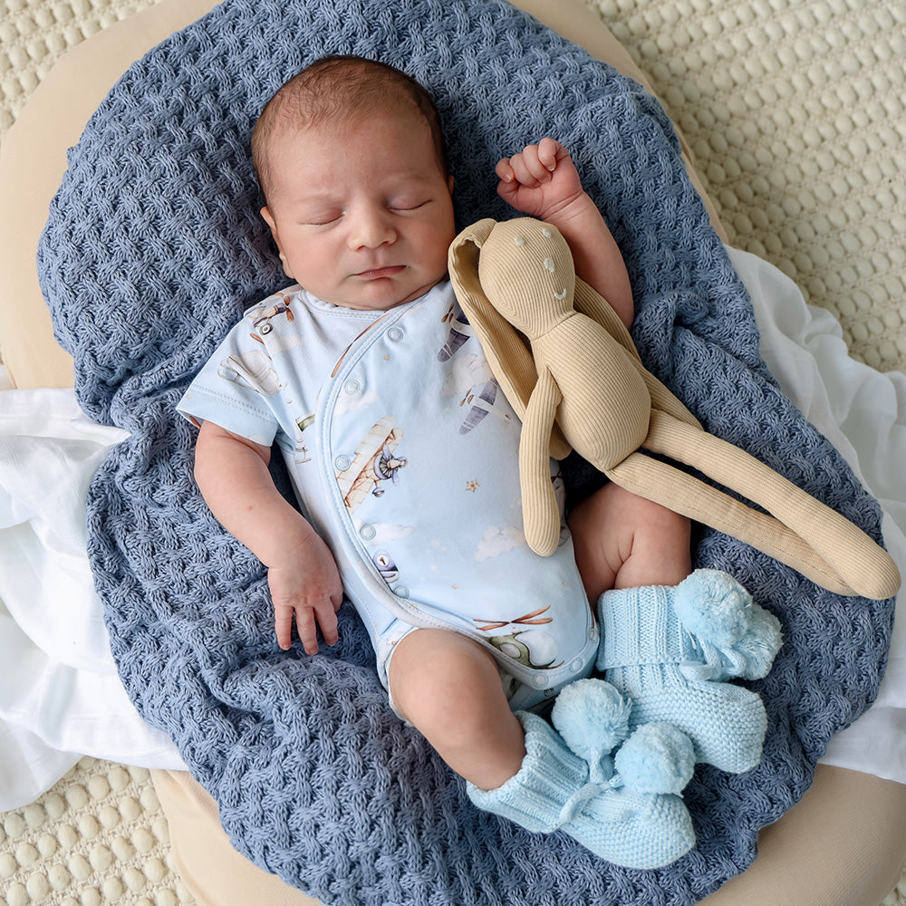 Taking Flight Short Sleeve Organic Kimono Bodysuit - View 6