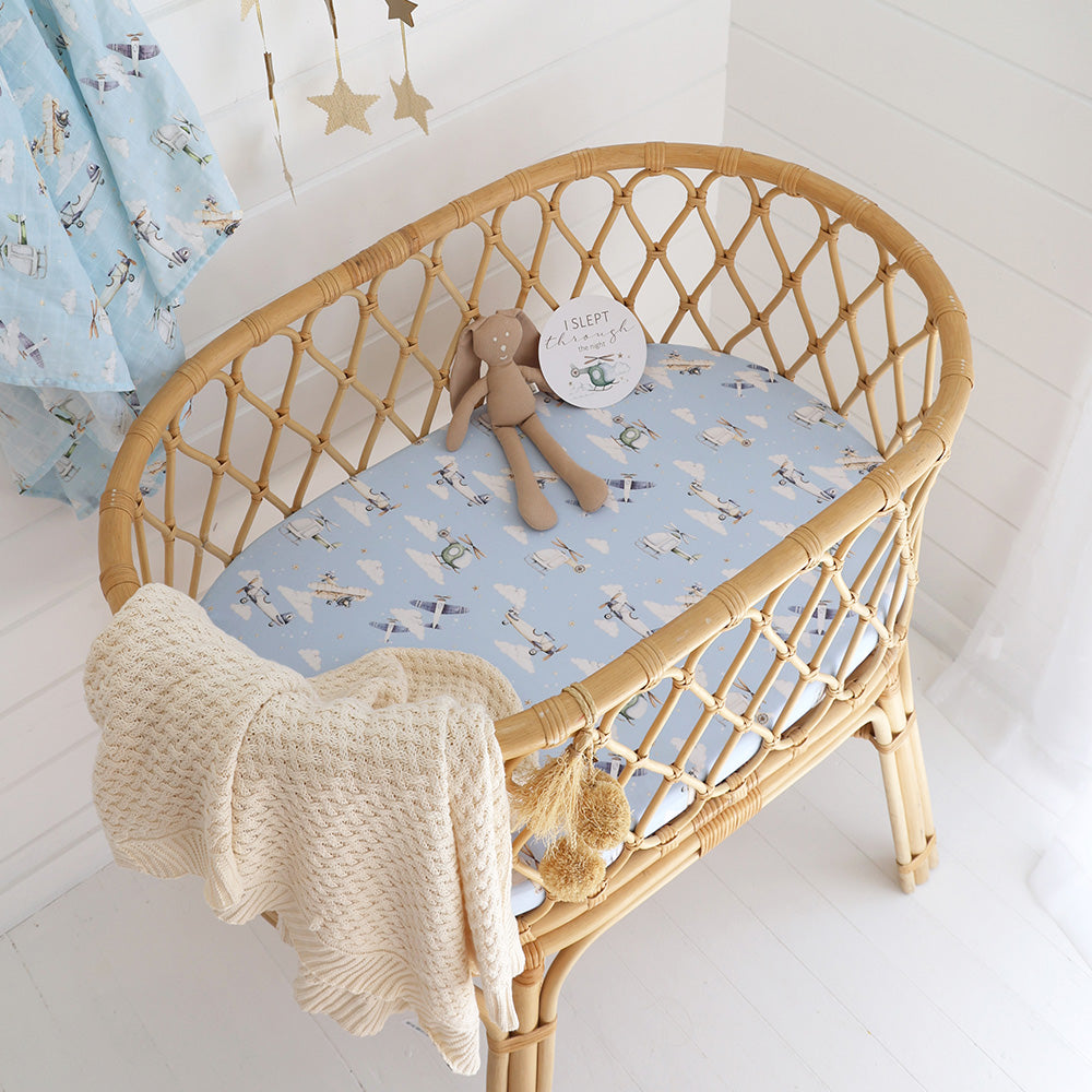Taking Flight Organic Bassinet Sheet / Change Pad Cover - View 1