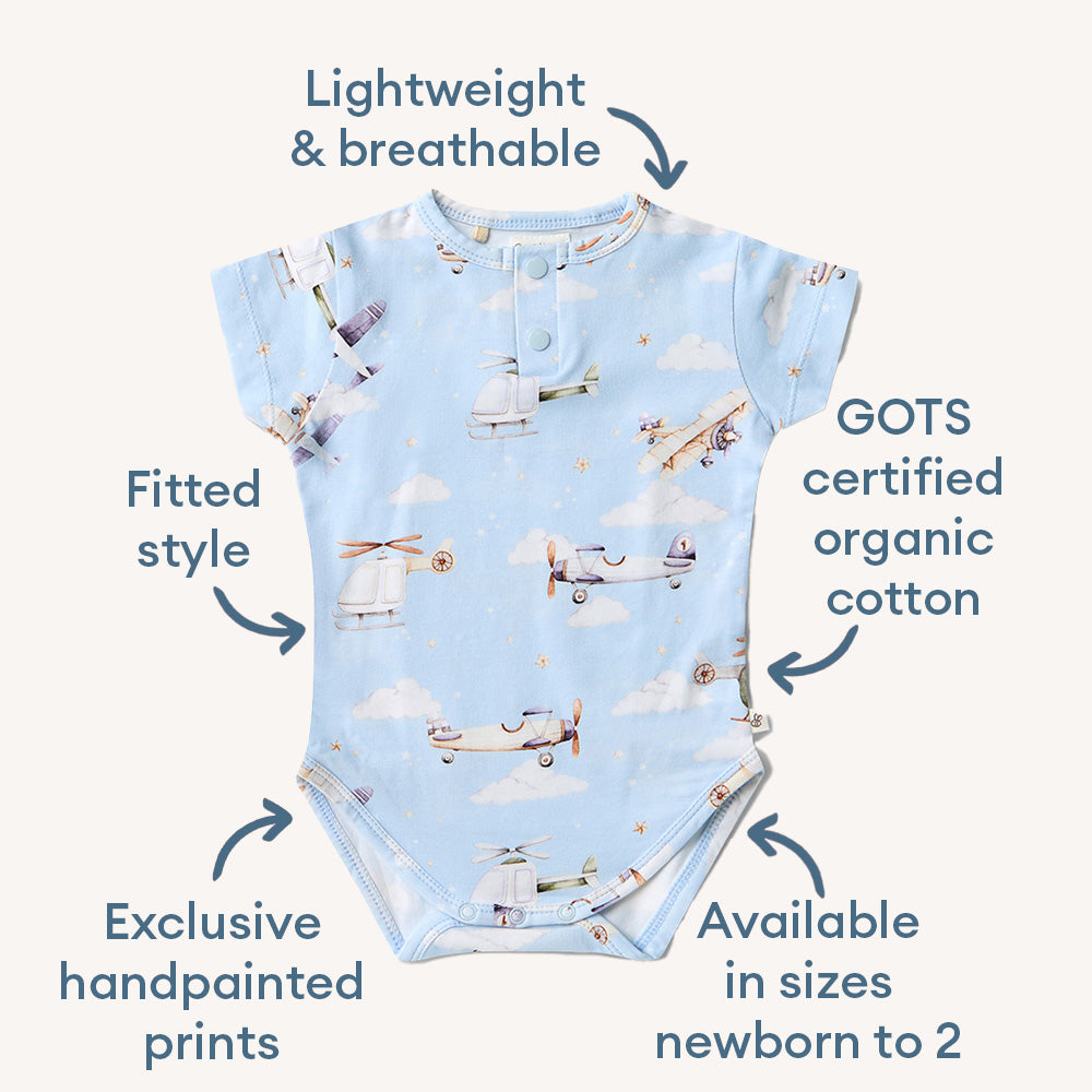 Taking Flight Short Sleeve Organic Bodysuit - View 4