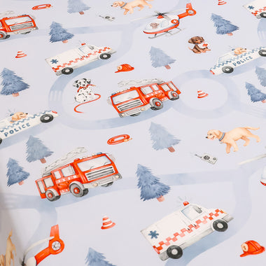 To The Rescue Organic Cotton Fitted Sheet | Snuggle Hunny