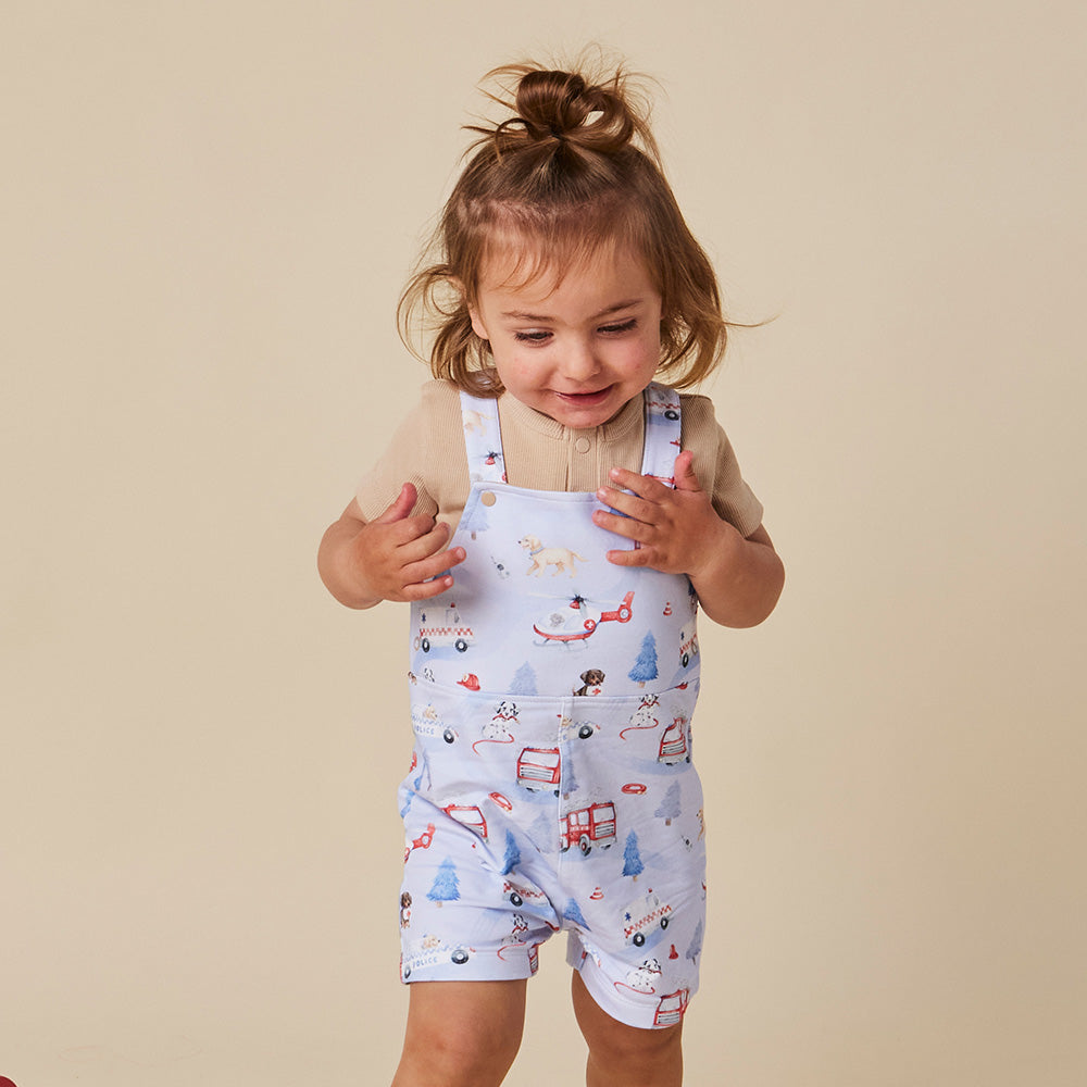 To The Rescue Organic Snuggle Overall Shorts - View 6