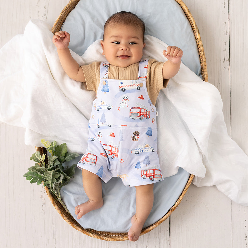 To The Rescue Organic Snuggle Overall Shorts - View 11