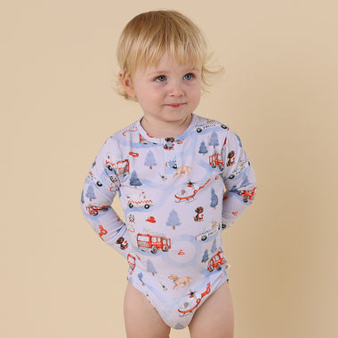 To The Rescue Long Sleeve Organic Bodysuit | Snuggle Hunny