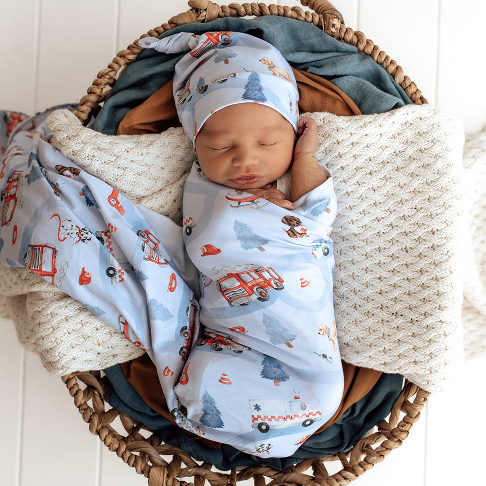 To The Rescue Organic Jersey Wrap & Beanie Set - View 1