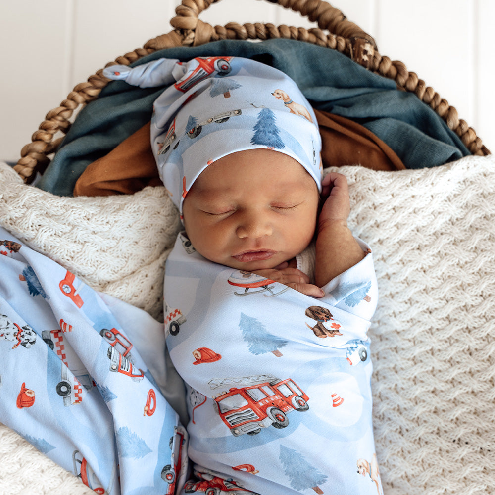 To The Rescue Organic Jersey Wrap & Beanie Set - View 4