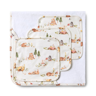 Bears Organic Baby Towel & Wash Cloth Set | Snuggle Hunny