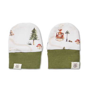 Trains Organic Cotton Mittens | Snuggle Hunny