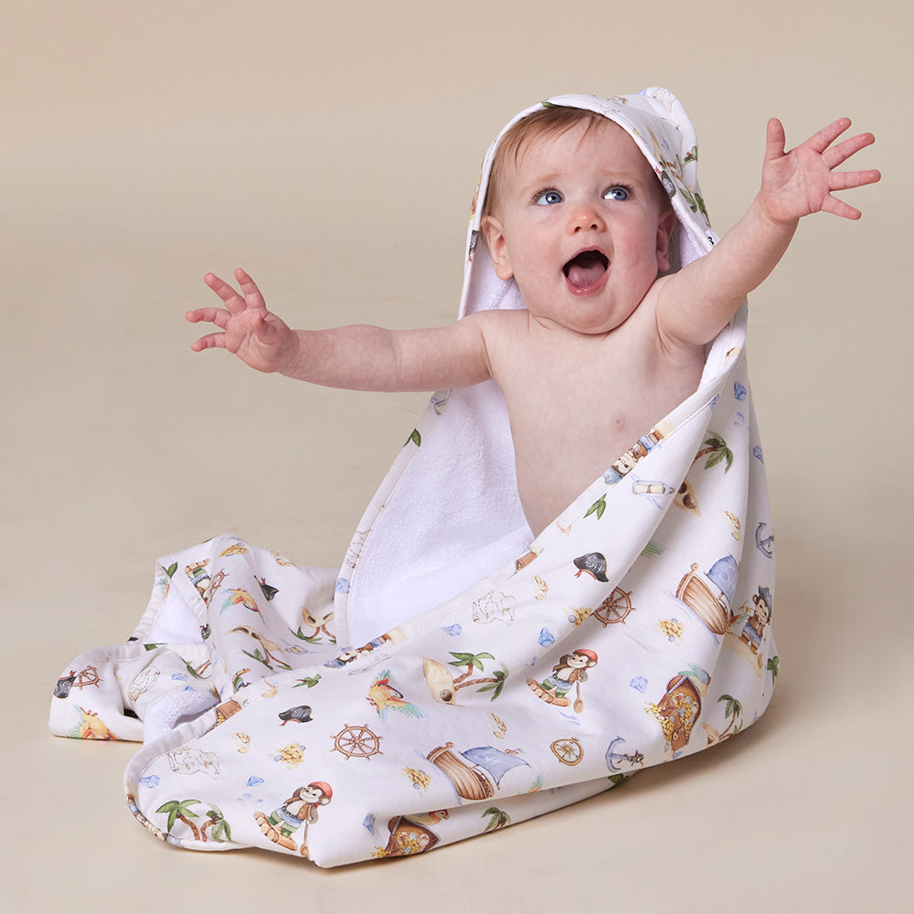 Treasure Island Organic Hooded Baby Towel - View 1
