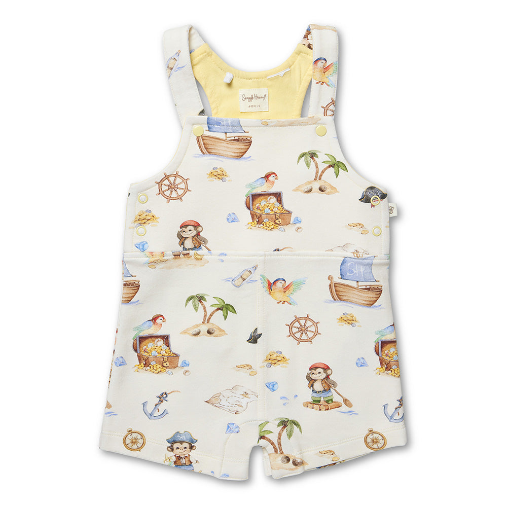 Treasure Island Organic Snuggle Overall Shorts - View 2