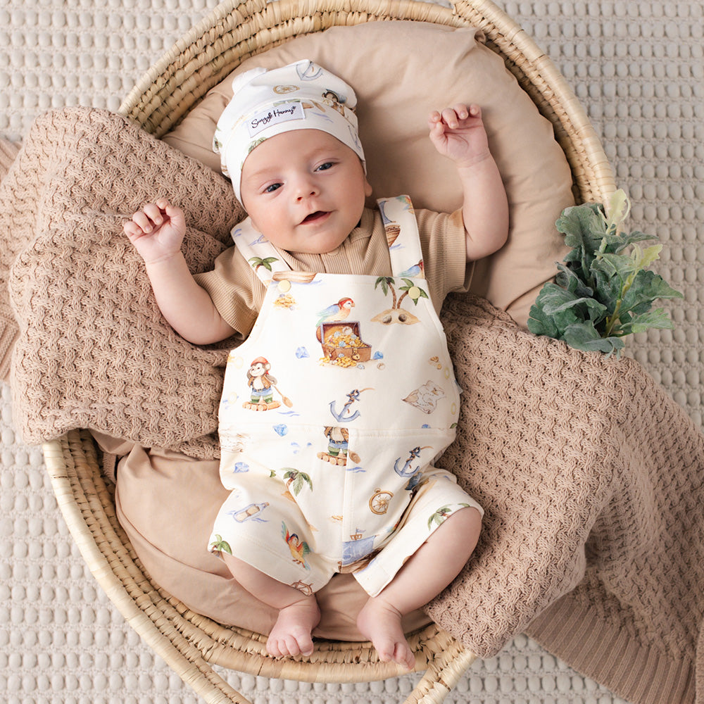 Treasure Island Organic Snuggle Overall Shorts - View 5
