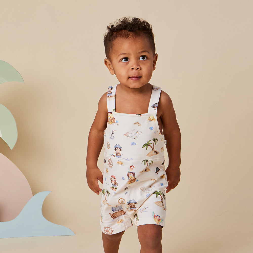 Treasure Island Organic Snuggle Overall Shorts - View 8