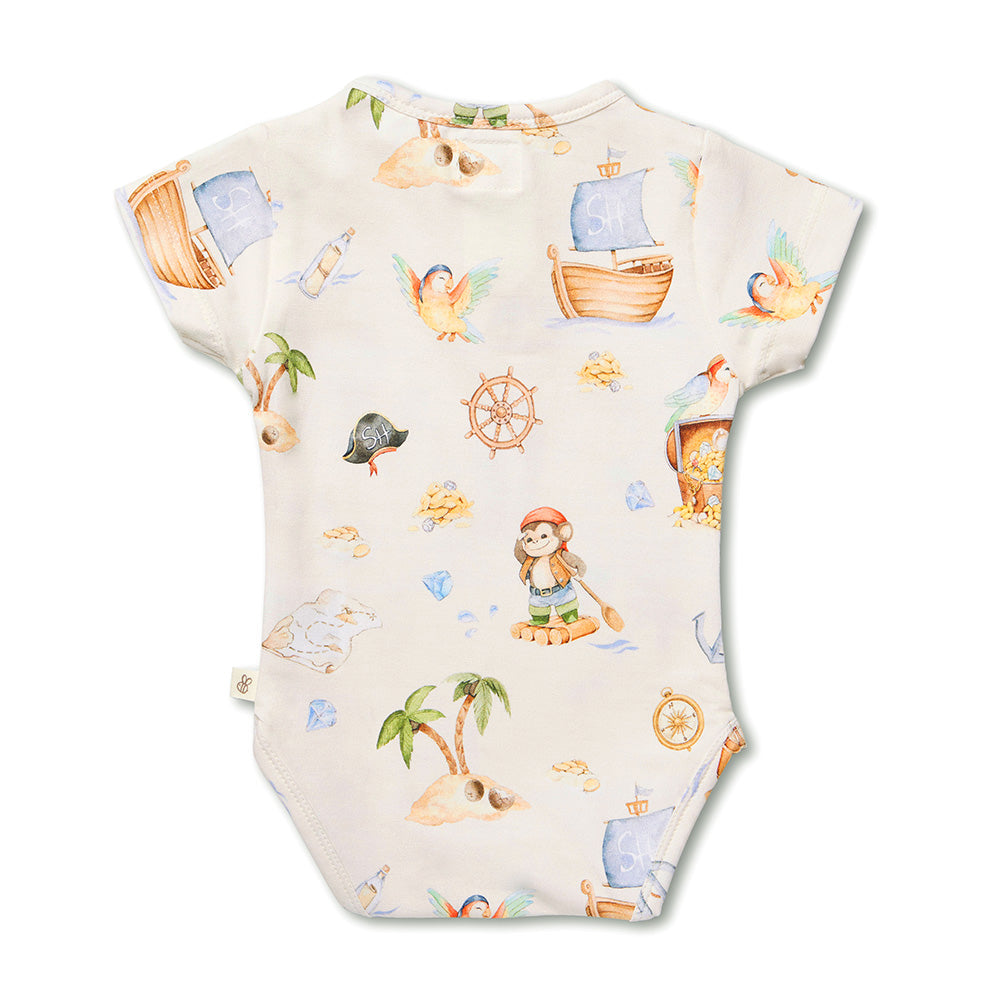 Treasure Island Short Sleeve Organic Bodysuit - View 8