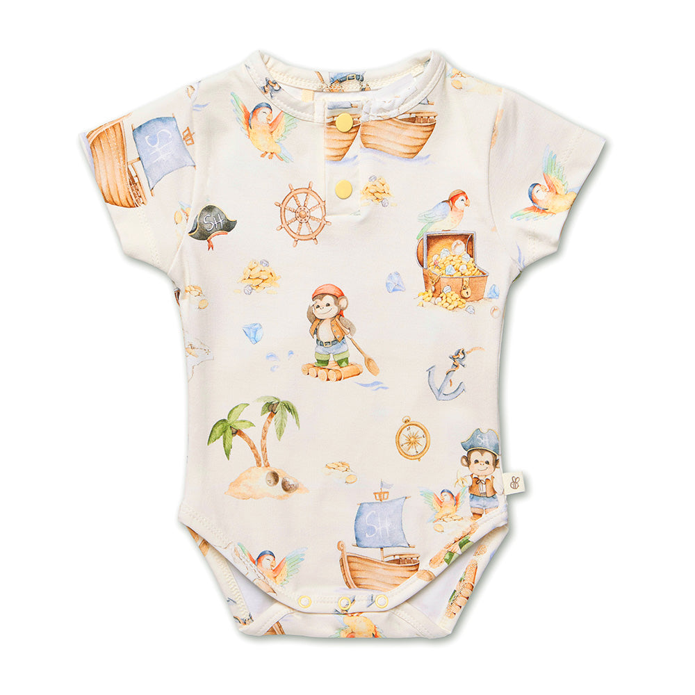 Treasure Island Short Sleeve Organic Bodysuit - View 2