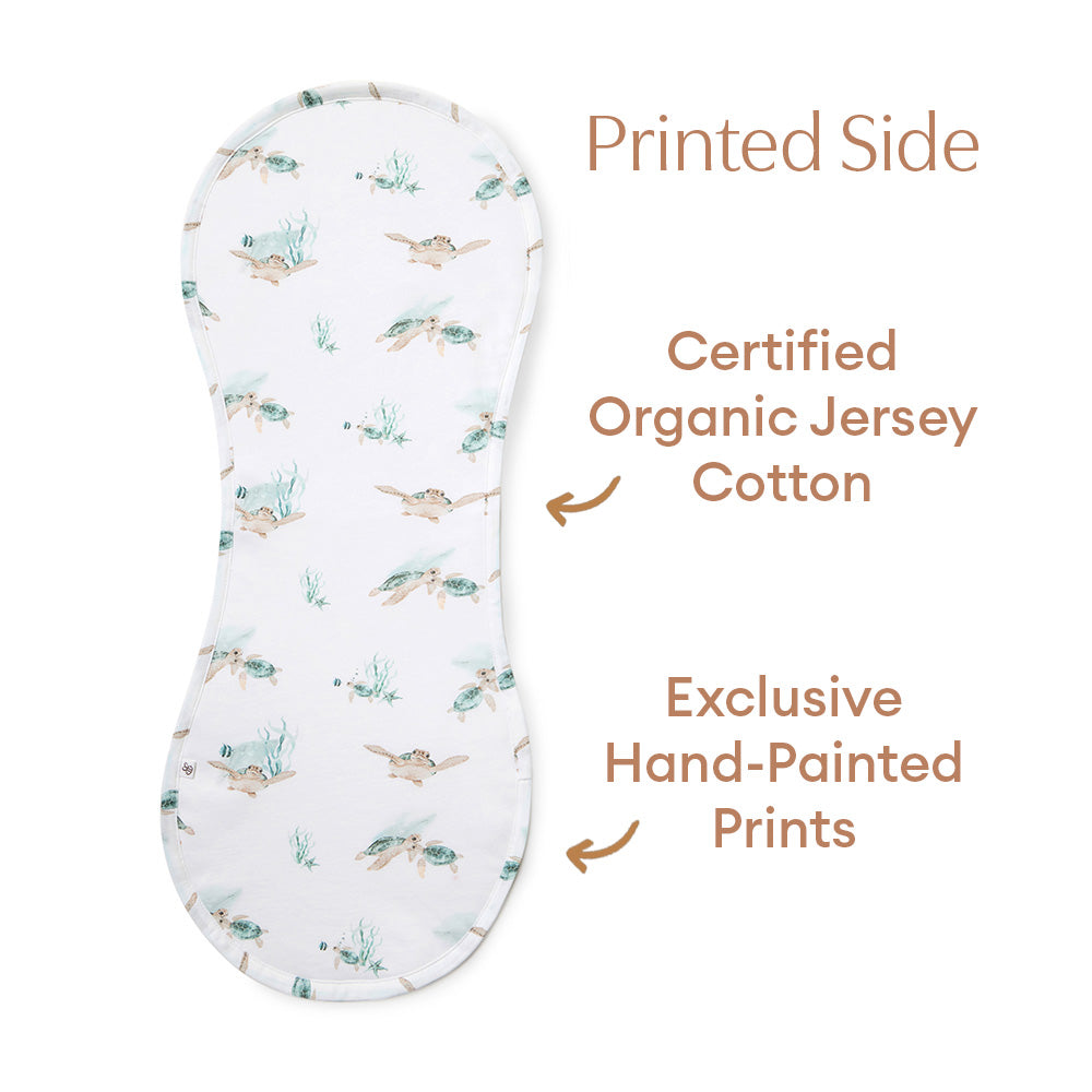 Turtle Organic Cotton Burp Cloth - View 7