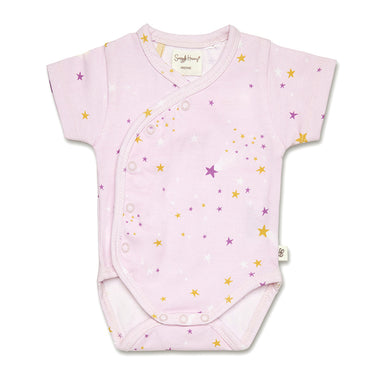 Twinkle Short Sleeve Organic Kimono Bodysuit | Snuggle Hunny