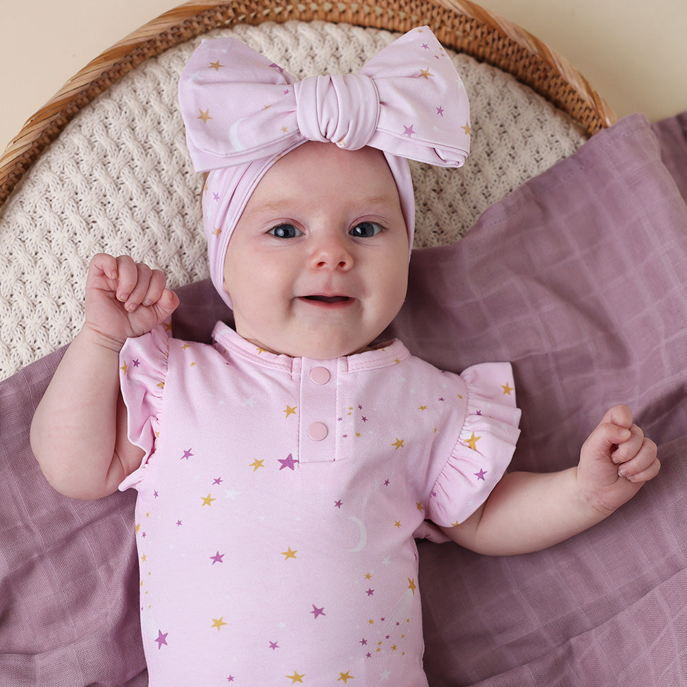 Twinkle Short Sleeve Organic Bodysuit with Frill - View 8