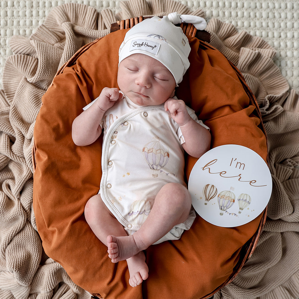 Up & Away Short Sleeve Organic Kimono Bodysuit - View 1