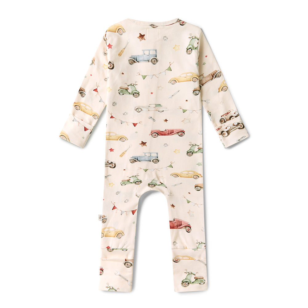 Vintage Cars Organic Snugglesuit Convertible Romper - View 5